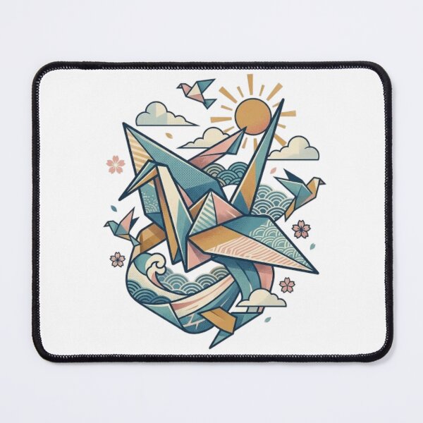 Item preview, Geometric Origami Crane Japanese Wave Graphic designed and sold by Stoic-Shop.