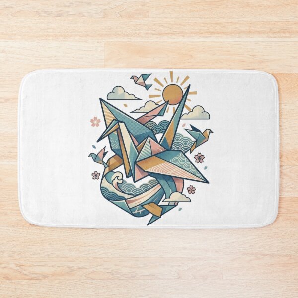 Item preview, Geometric Origami Crane Japanese Wave Graphic designed and sold by Stoic-Shop.
