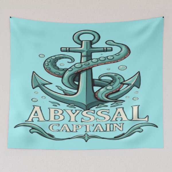 Item preview, Abyssal Captain Pirate Anchor Kraken Logo Art designed and sold by FABIOLA1970.