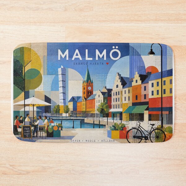 Item preview, Malmö, Sweden – a painting of a summer day in this beautiful Scandinavian city. designed and sold by GalleryKauffeld.