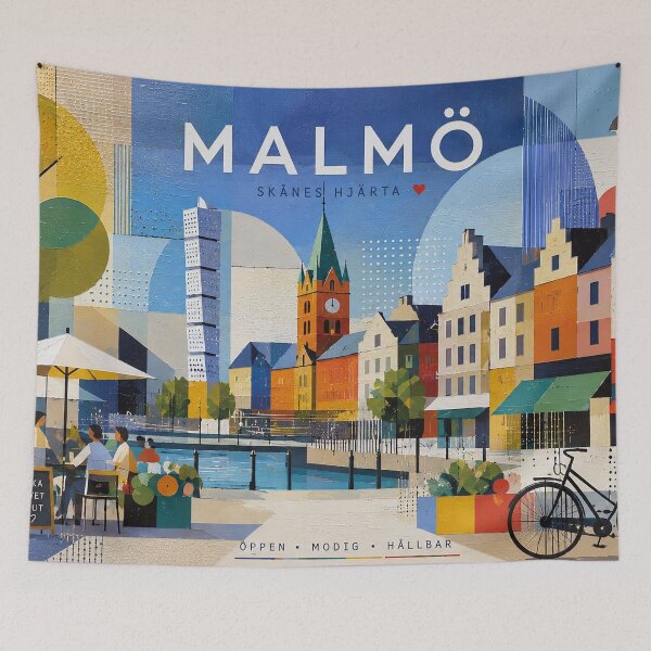 Item preview, Malmö, Sweden – a painting of a summer day in this beautiful Scandinavian city. designed and sold by GalleryKauffeld.