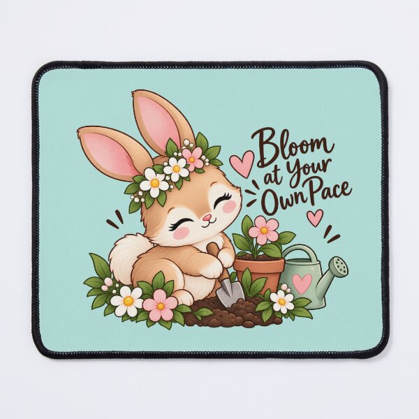 Item preview, Cute Gardening Bunny Sticker | Bloom at Your Own Pace | Cottagecore designed and sold by StickyDelights.