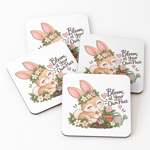 Item preview, Cute Gardening Bunny Sticker | Bloom at Your Own Pace | Cottagecore designed and sold by StickyDelights.