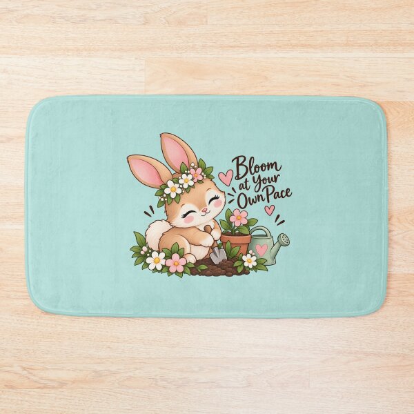 Item preview, Cute Gardening Bunny Sticker | Bloom at Your Own Pace | Cottagecore designed and sold by StickyDelights.