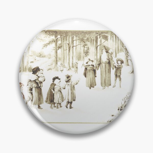 Item preview, Vintage Christmas Santa and Children Lithograph designed and sold by Antique Science Press.