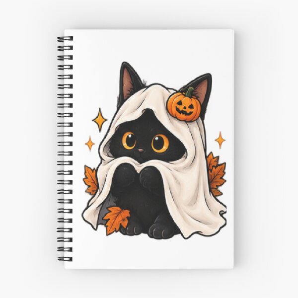 Item preview, Spooky Cute Halloween Ghosts Black Cats and Pumpkin Characters Kawaii Artwork designed and sold by ucpstudio.
