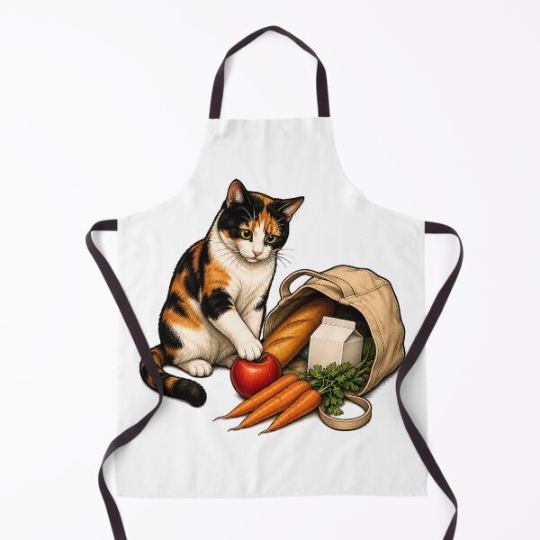 Item preview, Calico Cat Spilled Grocery Bag Art designed and sold by Old's Cool Cat Studio.