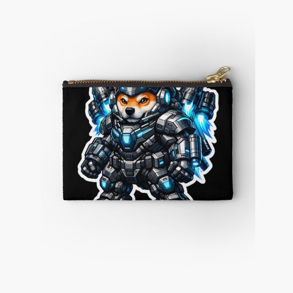 Item preview, Cyberpunk Mecha Shiba Inu Jetpack Sci-Fi Armor Sticker designed and sold by CyberPaws Art.