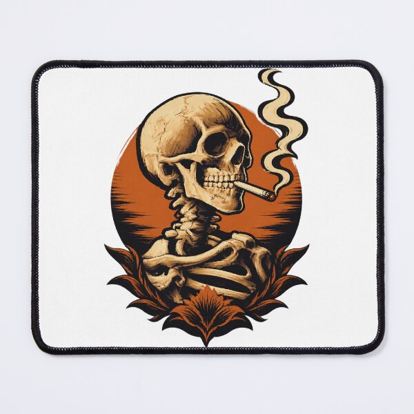 Item preview, Vincent Van Gogh Inspired Skull with Burning Cigarette Art Design designed and sold by nilakastrati04.