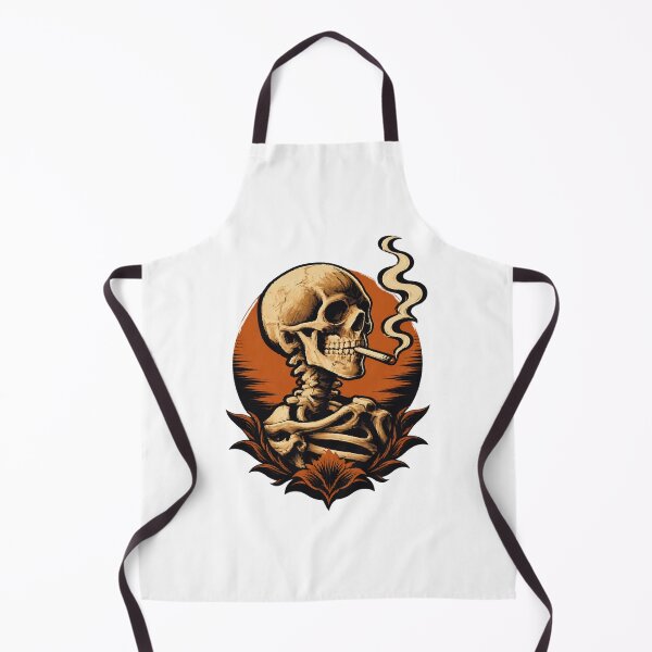 Item preview, Vincent Van Gogh Inspired Skull with Burning Cigarette Art Design designed and sold by nilakastrati04.