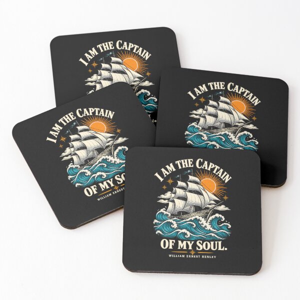 Item preview, I Am the Captain of My Soul – Vintage Sailing Ship – Invictus Quote designed and sold by MadeWithMS.
