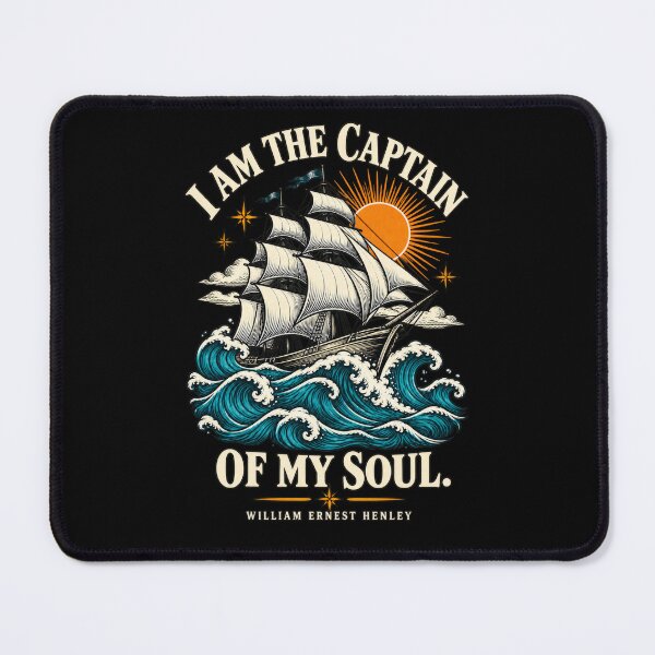 Item preview, I Am the Captain of My Soul – Vintage Sailing Ship – Invictus Quote designed and sold by MadeWithMS.