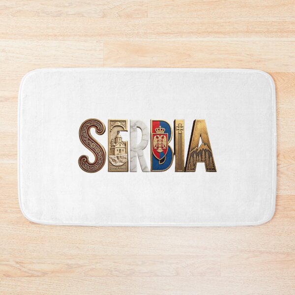 Item preview, Serbia Travel Vintage Typography – Balkan Heritage & Mountain Adventure designed and sold by VladisWorld.