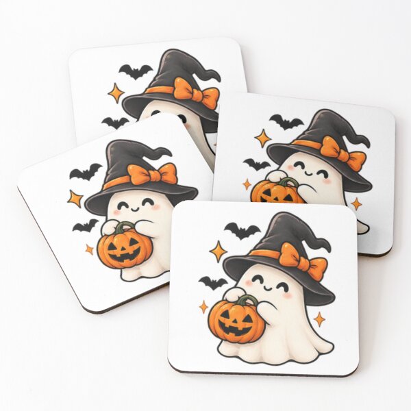 Item preview, Adorable Halloween Character Art with Cute Ghosts Cats Skeletons and Pumpkins designed and sold by ucpstudio.