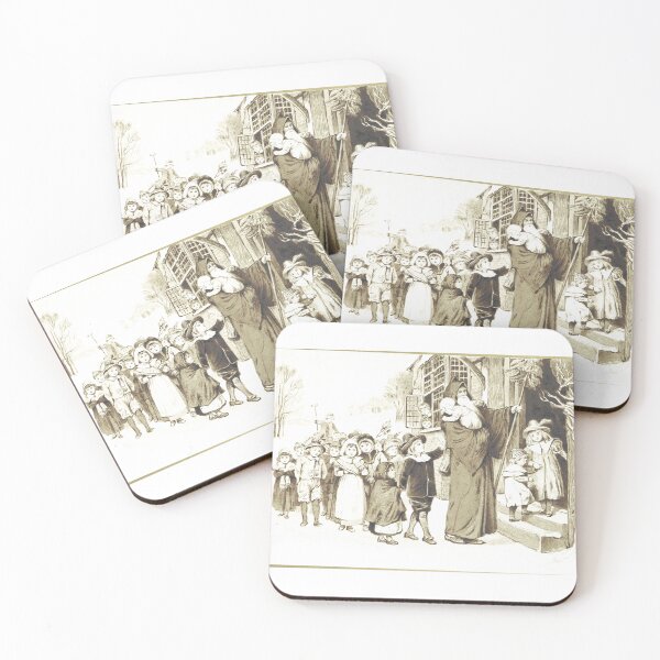 Item preview, Vintage Christmas Father Winter Children Lithograph designed and sold by Antique Science Press.