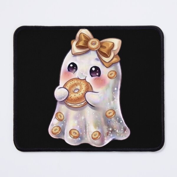 Item preview, Cute Kawaii Ghost Bagel Design / Cream Cheese / Halloween / Foodie / Food Pun / T-shirts mugs stickers phone case hardcover journal poster Funny designed and sold by TeenLake.