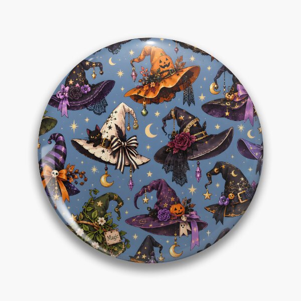 Item preview,  Halloween Pattern: fantasy witch hats with different unique designs designed and sold by DreamagineArtDesign.