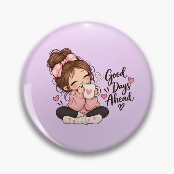 Item preview, Cute Girl Coffee Sticker | Good Days Ahead | Cozy Girly Kawaii Design designed and sold by StickyDelights.