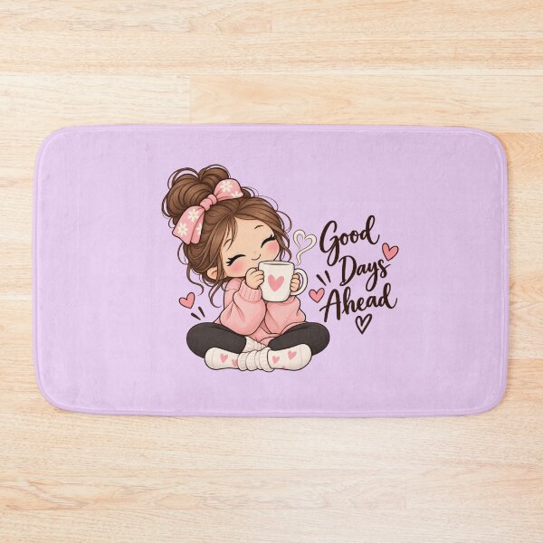 Item preview, Cute Girl Coffee Sticker | Good Days Ahead | Cozy Girly Kawaii Design designed and sold by StickyDelights.