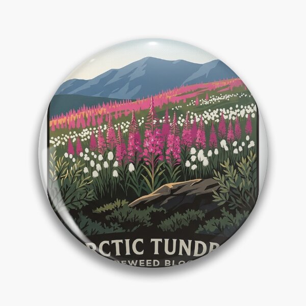 Item preview, Arctic Circle Alaska Fireweed Tundra Crest Sticker designed and sold by DetourDgn.