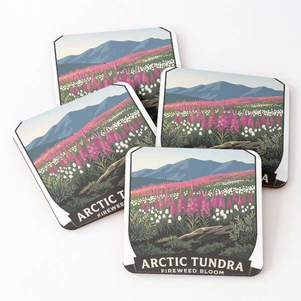 Item preview, Arctic Circle Alaska Fireweed Tundra Crest Sticker designed and sold by DetourDgn.