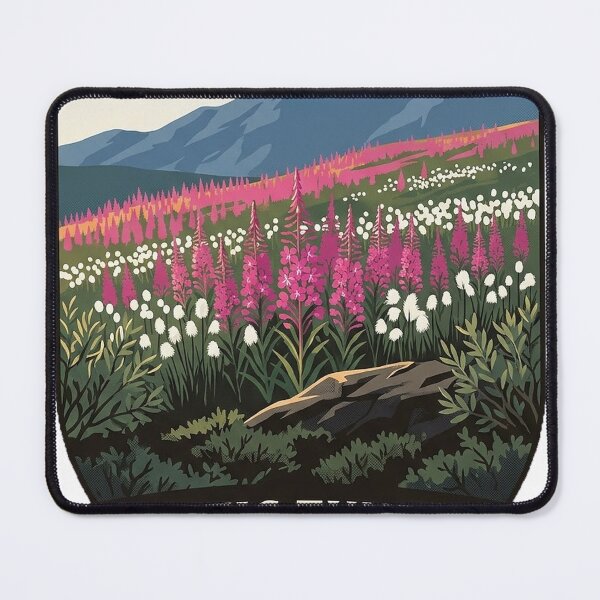 Item preview, Arctic Circle Alaska Fireweed Tundra Crest Sticker designed and sold by DetourDgn.