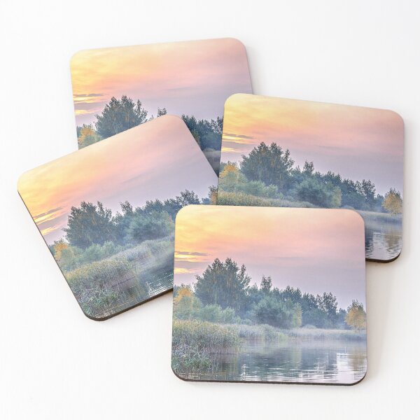 Item preview, Peach Mist Over the Quiet Lake designed and sold by MariaAbaza.