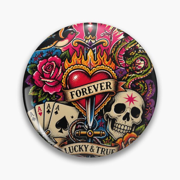 Item preview, Vintage Traditional Tattoo Flash Sacred Heart Skull Art designed and sold by Skyrocketz.