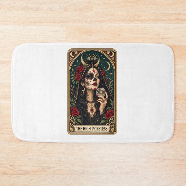 Item preview, The High Priestess Sugar Skull Tarot Card Day Of The Dead Gothic designed and sold by YAWO-PAE.