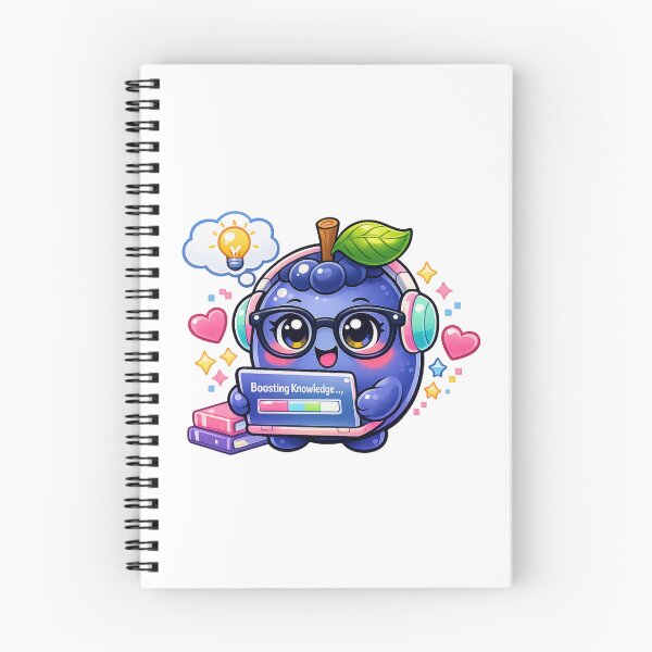 Item preview, Boosting Knowledge – Pastel Kawaii Blueberry Study  designed and sold by Sommium .