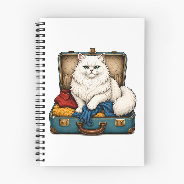 Item preview, Fluffy White Cat In Suitcase Art designed and sold by Old's Cool Cat Studio.