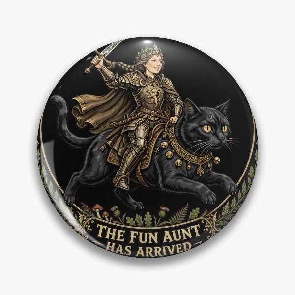 Item preview, Fun Aunt Knight Black Cat Fantasy Armor Art-7 designed and sold by KristinNorma.
