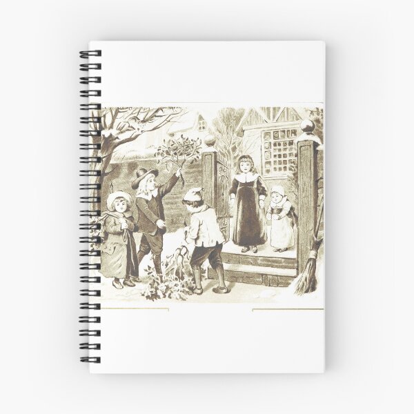 Item preview, Vintage Children Gathering Holly Winter Art designed and sold by Antique Science Press.