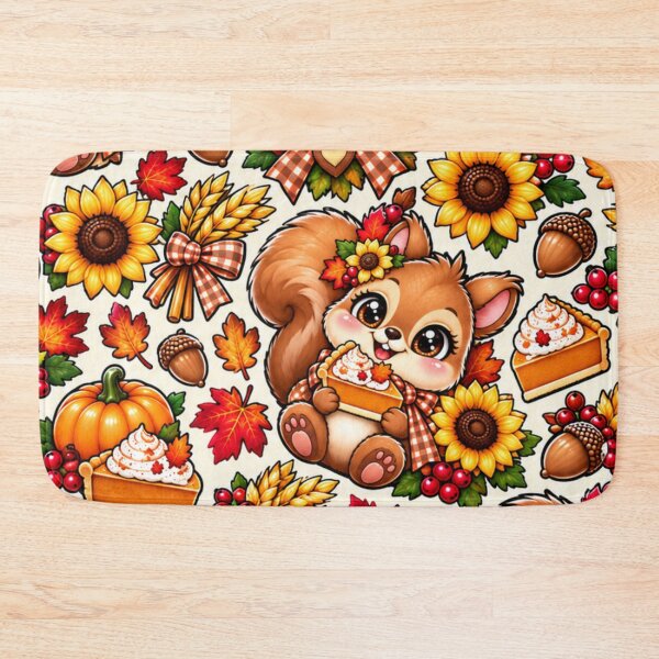 Item preview, Kawaii Thanksgiving Squirrel Pattern – Cute Pumpkin Pie, Sunflowers, Pumpkins, Acorns & Cozy Fall Harvest Design designed and sold by ALH Apparel.