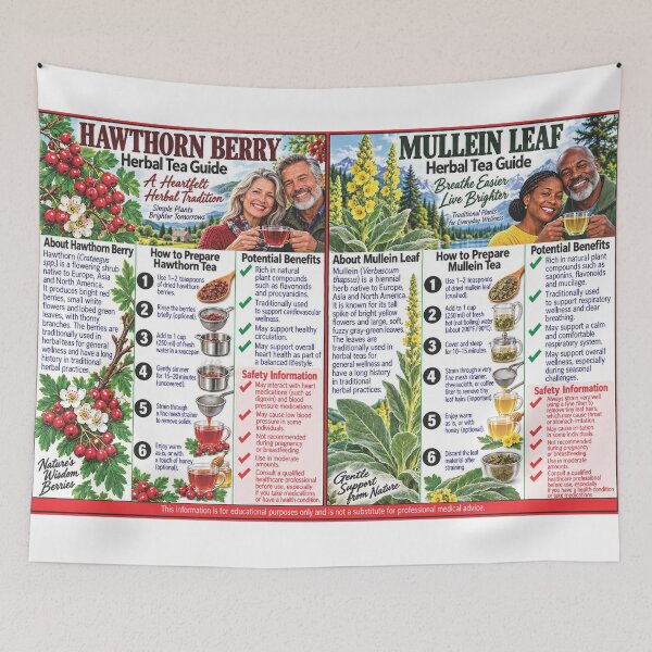 Item preview, Hawthorn Berry and Mullein Tea Guide designed and sold by New Wave Artworks & Odds &Ends.