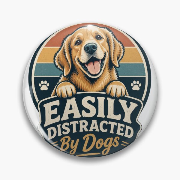 Item preview, Easily Distracted By Dogs Funny Pet Lover Design designed and sold by Piiouf.
