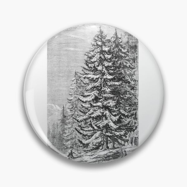Item preview, Vintage Snowy Pine Trees Forest Winter Engraving designed and sold by Antique Science Press.