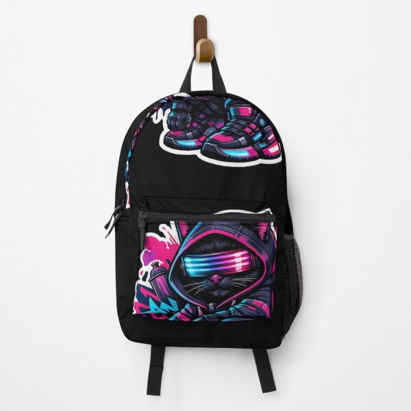 Item preview, Cyberpunk Techwear Cat Streetwear Neon Visor Sticker designed and sold by CyberPaws Art.
