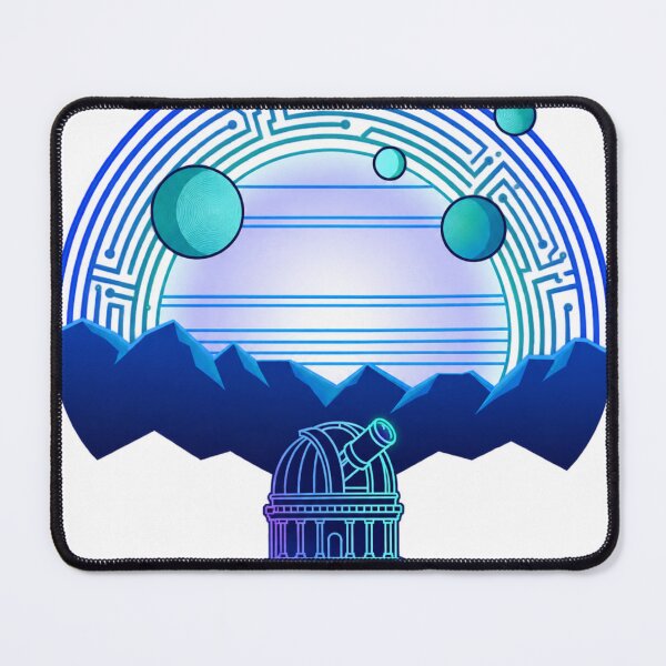 Item preview, Cosmic Observatory Retro Futuristic Landscape designed and sold by Stoic-Shop.