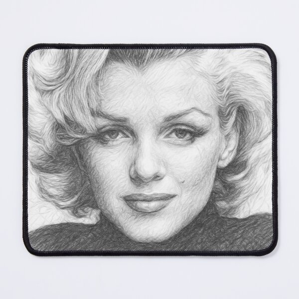 Item preview, Classic Hollywood Blonde Icon Pencil Sketch Portrait Fine Art Print designed and sold by Leon Woods Pencil Art.
