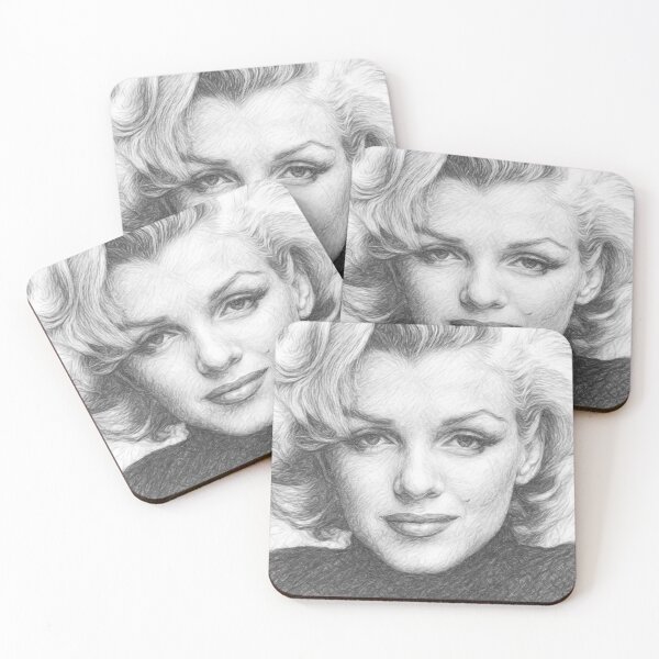 Item preview, Classic Hollywood Blonde Icon Pencil Sketch Portrait Fine Art Print designed and sold by Leon Woods Pencil Art.