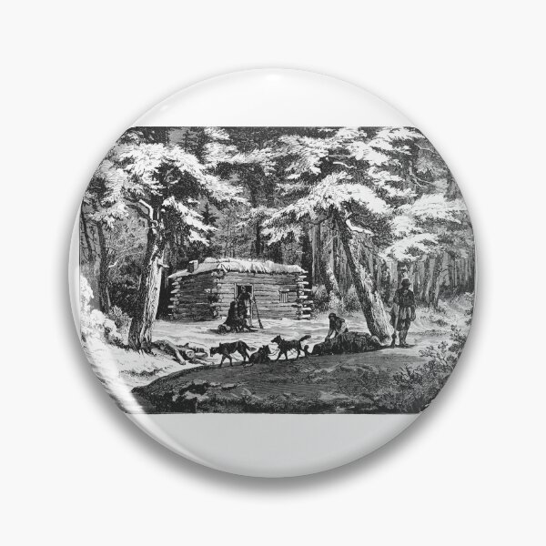 Item preview, Vintage Winter Forest Cabin Woodcut Engraving designed and sold by Antique Science Press.