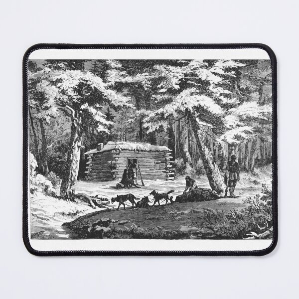 Item preview, Vintage Winter Forest Cabin Woodcut Engraving designed and sold by Antique Science Press.
