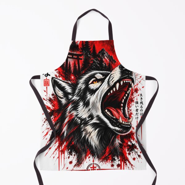 Item preview, Fierce Wolf Under the Red Moon – Japanese Dark Fantasy designed and sold by RazaNocturne.