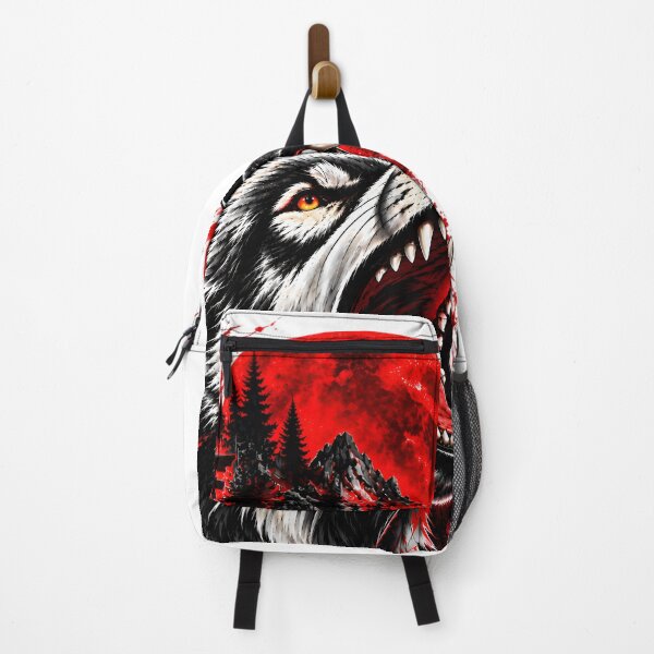 Item preview, Fierce Wolf Under the Red Moon – Japanese Dark Fantasy designed and sold by RazaNocturne.