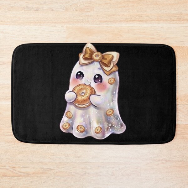Item preview, Cute Kawaii Ghost Bagel Design /  Cream Cheese / Halloween / Autumn / Foodie / Cozy Fall / T-shirts mugs stickers phone case hardcover journal poster Relax designed and sold by TeenLake.
