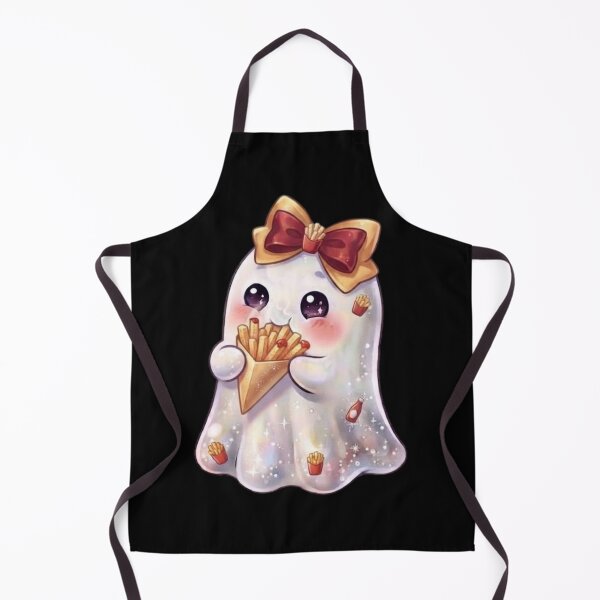 Item preview, Cute Kawaii Ghost Eating a French-fries Design / Potato Chips / Halloween Costume / Foodie / T-shirts mugs stickers phone case hardcover journal poster designed and sold by TeenLake.