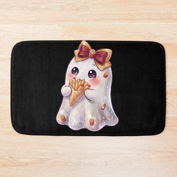 Item preview, Cute Kawaii Ghost Eating a French-fries Design / Potato Chips / Halloween Costume / Foodie / T-shirts mugs stickers phone case hardcover journal poster designed and sold by TeenLake.