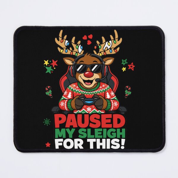 Item preview, Paused My Sleigh For This Funny Christmas Reindeer Tee designed and sold by Design Vibras.