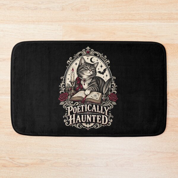 Item preview, Poetically Haunted – Gothic Witch Cat with Spellbook designed and sold by Lichtisign.